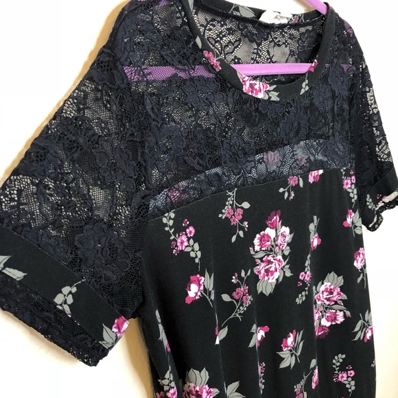 No Comment Tops - No Comment Floral Lace Top